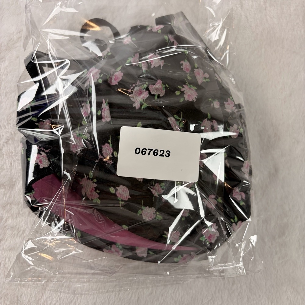 PINK Victoria's Secret Loungin Wireless Push-Up Bra XS Black Floral 32A 32B GUC - Picture 6 of 6